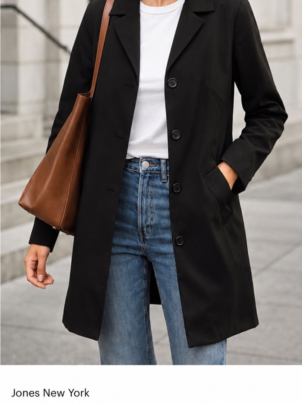 Jones New York Women’s Black Trench Coat